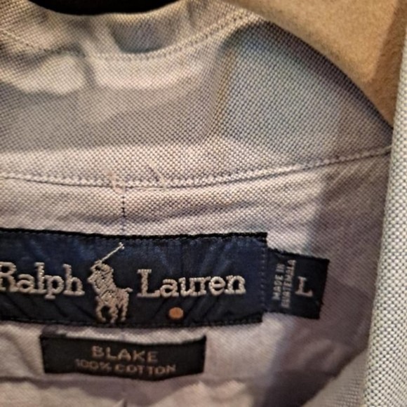 RALPH Lauren Blake Light Blue With Colorful Embroidered Logo Size Large - Picture 3 of 4